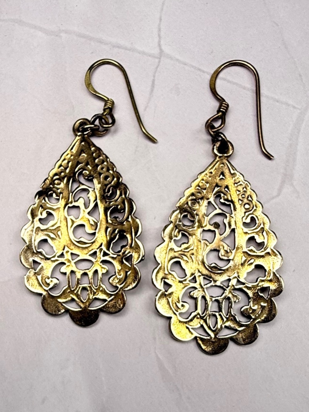 Gold Tone Filigree Earrings